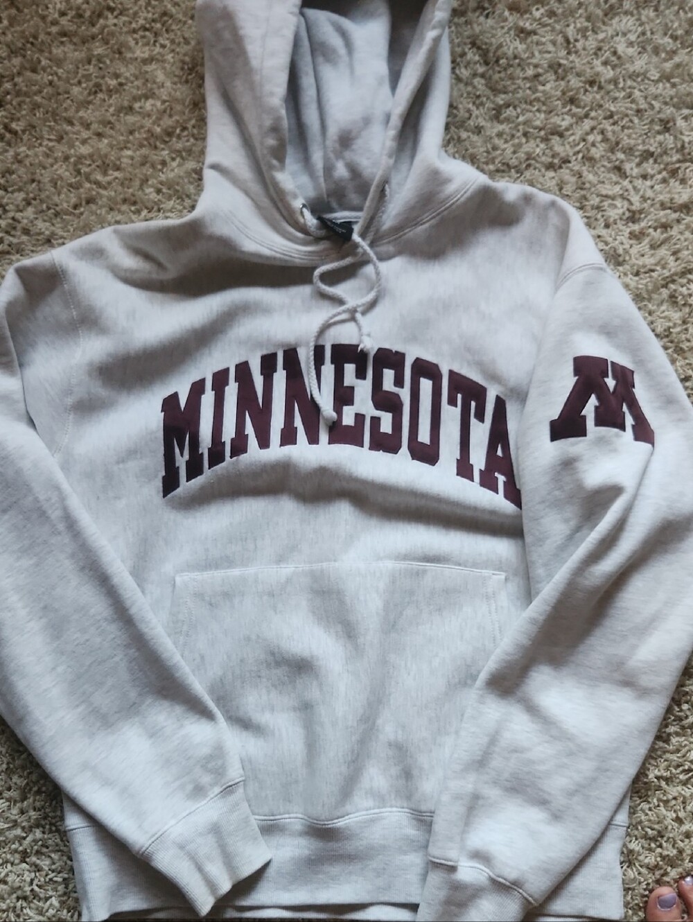 Signature Cream Hoodie with Maroon Lettering